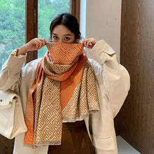 Load image into Gallery viewer, 2021 brand skull cashmere scarf women men winter scarf thick shawl wrap head scarf holiday gift