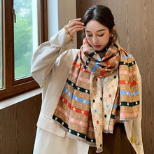 Load image into Gallery viewer, 2021 brand skull cashmere scarf women men winter scarf thick shawl wrap head scarf holiday gift