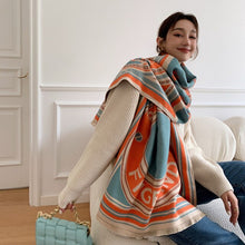 Load image into Gallery viewer, 2021 brand skull cashmere scarf women men winter scarf thick shawl wrap head scarf holiday gift