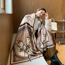 Load image into Gallery viewer, 2021 brand skull cashmere scarf women men winter scarf thick shawl wrap head scarf holiday gift