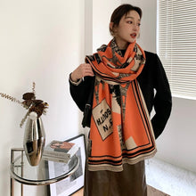 Load image into Gallery viewer, 2021 brand skull cashmere scarf women men winter scarf thick shawl wrap head scarf holiday gift