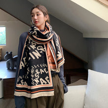 Load image into Gallery viewer, 2021 brand skull cashmere scarf women men winter scarf thick shawl wrap head scarf holiday gift