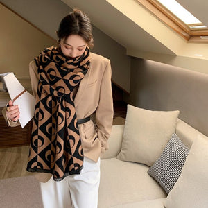 2021 brand skull cashmere scarf women men winter scarf thick shawl wrap head scarf holiday gift