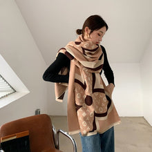 Load image into Gallery viewer, 2021 brand skull cashmere scarf women men winter scarf thick shawl wrap head scarf holiday gift