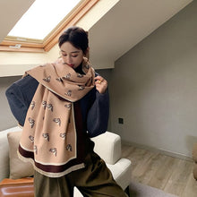 Load image into Gallery viewer, 2021 brand skull cashmere scarf women men winter scarf thick shawl wrap head scarf holiday gift