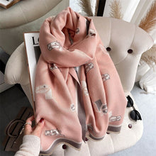 Load image into Gallery viewer, 2021 brand skull cashmere scarf women men winter scarf thick shawl wrap head scarf holiday gift