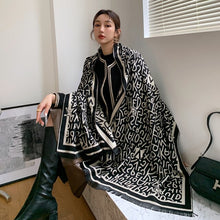 Load image into Gallery viewer, 2021 brand skull cashmere scarf women men winter scarf thick shawl wrap head scarf holiday gift