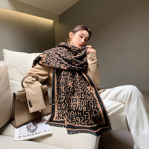 2021 brand skull cashmere scarf women men winter scarf thick shawl wrap head scarf holiday gift