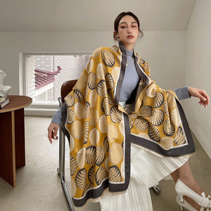 2021 brand skull cashmere scarf women men winter scarf thick shawl wrap head scarf holiday gift