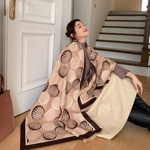 2021 brand skull cashmere scarf women men winter scarf thick shawl wrap head scarf holiday gift