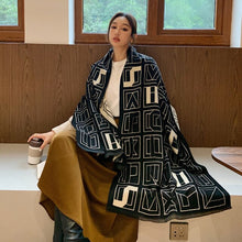 Load image into Gallery viewer, 2021 brand skull cashmere scarf women men winter scarf thick shawl wrap head scarf holiday gift