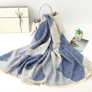 2021 brand skull cashmere scarf women men winter scarf thick shawl wrap head scarf holiday gift