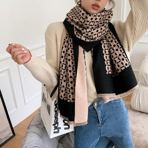 2021 brand skull cashmere scarf women men winter scarf thick shawl wrap head scarf holiday gift