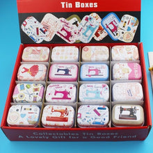 Load image into Gallery viewer, 12Pieces/Lot Portable Mini Metal Tin Box Multiple Pattern Printing Mac Makeup Jewelry Pill Storage Box With Lid Gift Packing Box