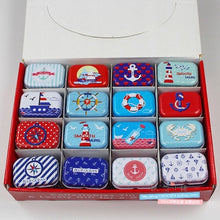 Load image into Gallery viewer, 12Pieces/Lot Portable Mini Metal Tin Box Multiple Pattern Printing Mac Makeup Jewelry Pill Storage Box With Lid Gift Packing Box