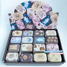 Load image into Gallery viewer, 12Pieces/Lot Portable Mini Metal Tin Box Multiple Pattern Printing Mac Makeup Jewelry Pill Storage Box With Lid Gift Packing Box