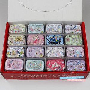 12Pieces/Lot Portable Mini Metal Tin Box Multiple Pattern Printing Mac Makeup Jewelry Pill Storage Box With Lid Gift Packing Box