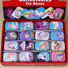 Load image into Gallery viewer, 12Pieces/Lot Portable Mini Metal Tin Box Multiple Pattern Printing Mac Makeup Jewelry Pill Storage Box With Lid Gift Packing Box