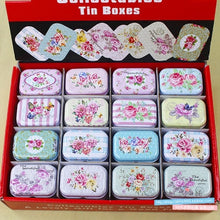 Load image into Gallery viewer, 12Pieces/Lot Portable Mini Metal Tin Box Multiple Pattern Printing Mac Makeup Jewelry Pill Storage Box With Lid Gift Packing Box