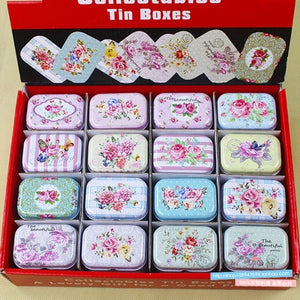 12Pieces/Lot Portable Mini Metal Tin Box Multiple Pattern Printing Mac Makeup Jewelry Pill Storage Box With Lid Gift Packing Box