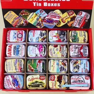 12Pieces/Lot Portable Mini Metal Tin Box Multiple Pattern Printing Mac Makeup Jewelry Pill Storage Box With Lid Gift Packing Box