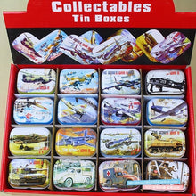 Load image into Gallery viewer, 12Pieces/Lot Portable Mini Metal Tin Box Multiple Pattern Printing Mac Makeup Jewelry Pill Storage Box With Lid Gift Packing Box