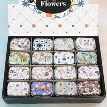 Load image into Gallery viewer, 12Pieces/Lot Portable Mini Metal Tin Box Multiple Pattern Printing Mac Makeup Jewelry Pill Storage Box With Lid Gift Packing Box