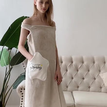 Load image into Gallery viewer, Wearable Microfiber Bathrobe Woman Shower Female Soft Bath Towel for Adults for Home Textiles Bath and Sauna Towels Bathroom