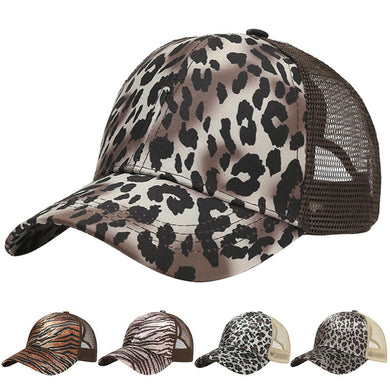 2020 Baseball Cap Women Summer Leopard Print Anti UV Ponytail Hat Outdoor Sports Baseball Caps Female Adjustable Hip Hop Hats