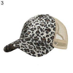 2020 Baseball Cap Women Summer Leopard Print Anti UV Ponytail Hat Outdoor Sports Baseball Caps Female Adjustable Hip Hop Hats