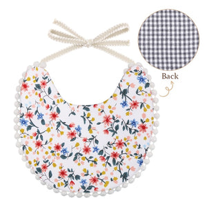 3Pcs Baby Headband Tassel Saliva Towel Floral Print Newborn Double Side Bibs Boys Girls Bandana Burp Cloths Feeding Smock Stuff