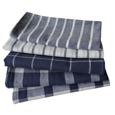 5pcs/lot Solid Color Simple Style Blue Series Yarn-dyed Cloth Napkins Tea Towels Kitchen Dishcloth Baking Food Mat 50x70cm