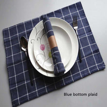 Load image into Gallery viewer, 5pcs/lot Solid Color Simple Style Blue Series Yarn-dyed Cloth Napkins Tea Towels Kitchen Dishcloth Baking Food Mat 50x70cm