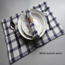 Load image into Gallery viewer, 5pcs/lot Solid Color Simple Style Blue Series Yarn-dyed Cloth Napkins Tea Towels Kitchen Dishcloth Baking Food Mat 50x70cm