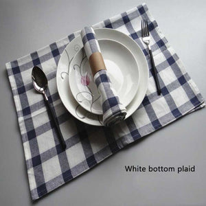 5pcs/lot Solid Color Simple Style Blue Series Yarn-dyed Cloth Napkins Tea Towels Kitchen Dishcloth Baking Food Mat 50x70cm