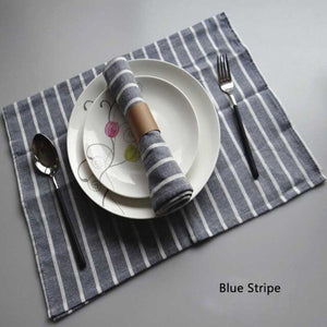 5pcs/lot Solid Color Simple Style Blue Series Yarn-dyed Cloth Napkins Tea Towels Kitchen Dishcloth Baking Food Mat 50x70cm