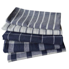 Load image into Gallery viewer, 5pcs/lot Solid Color Simple Style Blue Series Yarn-dyed Cloth Napkins Tea Towels Kitchen Dishcloth Baking Food Mat 50x70cm