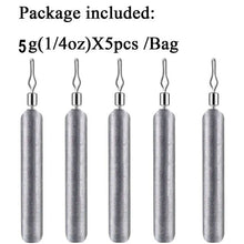 Load image into Gallery viewer, 5pcs Fishing Sinker 3.5g 5g 7g 10g 14g 20g Drop Shot Weight Sinkers Fishing Tackle Accessories