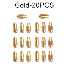 Load image into Gallery viewer, 20Pcs Brass Fishing Spinner Lure Fishing Sinker Spinner bait Weights Slip Sinker Bullet Weights Inline Spinners Accessories