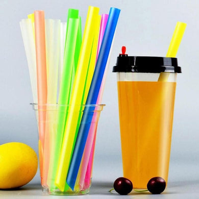 100PCS Wide 21cm Colorful Bubble Tea Milk Drinking Straws Disposable Big Wide Straw Boba Tea Smoothie Straw Bar Party Supplies