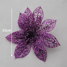 Load image into Gallery viewer, Hot 10Pcs 15CM Glitter Artificial Flowers Christmas Tree Ornaments Decorations Christmas Decorations For Home Christmas Gifts 7Z