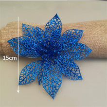 Load image into Gallery viewer, Hot 10Pcs 15CM Glitter Artificial Flowers Christmas Tree Ornaments Decorations Christmas Decorations For Home Christmas Gifts 7Z