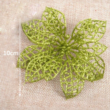 Load image into Gallery viewer, Hot 10Pcs 15CM Glitter Artificial Flowers Christmas Tree Ornaments Decorations Christmas Decorations For Home Christmas Gifts 7Z