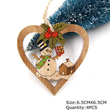 Load image into Gallery viewer, 4PCS Star Printed Wooden Pendants Ornaments Xmas Tree Ornament DIY Wood Crafts Kids Gift for Home Christmas Party Decorations