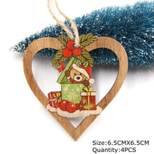 Load image into Gallery viewer, 4PCS Star Printed Wooden Pendants Ornaments Xmas Tree Ornament DIY Wood Crafts Kids Gift for Home Christmas Party Decorations