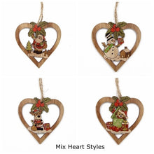 Load image into Gallery viewer, 4PCS Star Printed Wooden Pendants Ornaments Xmas Tree Ornament DIY Wood Crafts Kids Gift for Home Christmas Party Decorations