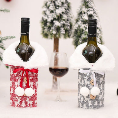 2022 New Year Gift Xmas Santa Wine Bottle Dust Cover Noel Christmas Decorations for Home Natal Navidad 2021 Dinner Table Decor
