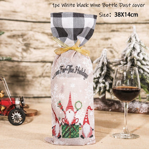 2022 New Year Gift Xmas Santa Wine Bottle Dust Cover Noel Christmas Decorations for Home Natal Navidad 2021 Dinner Table Decor