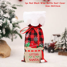 Load image into Gallery viewer, 2022 New Year Gift Xmas Santa Wine Bottle Dust Cover Noel Christmas Decorations for Home Natal Navidad 2021 Dinner Table Decor