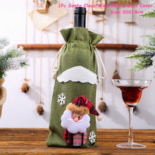 Load image into Gallery viewer, 2022 New Year Gift Xmas Santa Wine Bottle Dust Cover Noel Christmas Decorations for Home Natal Navidad 2021 Dinner Table Decor